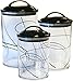 Corelle Coordinates by Reston Lloyd Acrylic Storage Canisters, Set of 3, Simple Lines