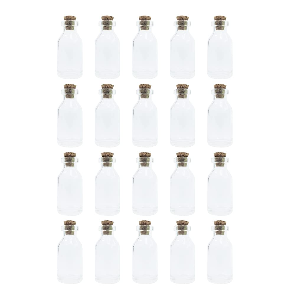 WYAN 20Pcs 5ML mini glass bottle,mini glass bottles with cork,shot bottles wedding favours,for DIY Arts Crafts Decoration