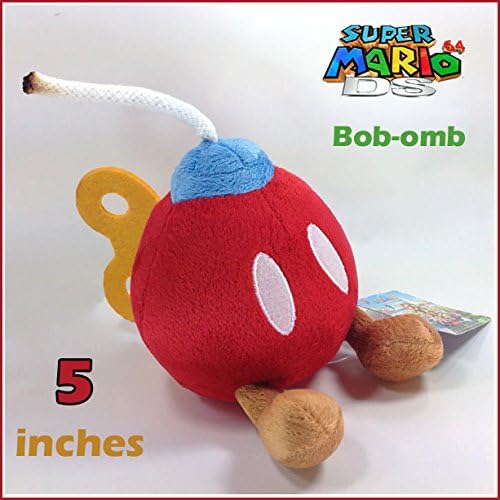 Super Mario 3D Land Plush Bob-omb Bomb Soft Toy Stuffed Animal Doll Red NWT 5"