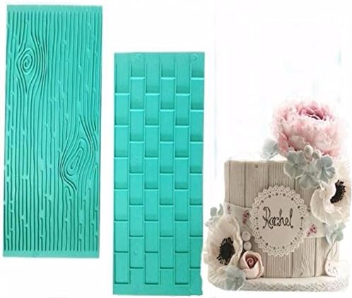 2pcs Tree Bark Wall Metope Silicone Cake Fondant Mold Candy Cookie Baking Tool