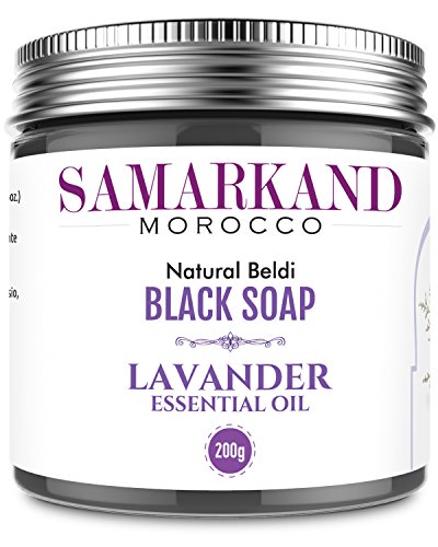Moroccan-Black-Soap-with-Lavender-Essential-Oil-100-Pure-for-Hammam-Cleansing-Natural-Beldi-Soap-to-Exfoliate-Remove-Dead-Skin-Cells-Treat-Pores-and-Dry-Oily-Skin-200-g
