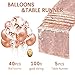 12x108 Inches Rose Gold Sequin Table Runners Wedding Table Runners-5 Pack and Confetti Balloons Rose Gold Latex Balloons for Party Festival and Home Decorations by QueenDream