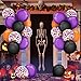 Tatuo 80 Pieces Halloween Balloons Set Confetti Balloons Latex Balloons for Birthday Baby Shower Wedding Graduation 4th of July Decorations, 12 Inch (Black, Orange, Purple)