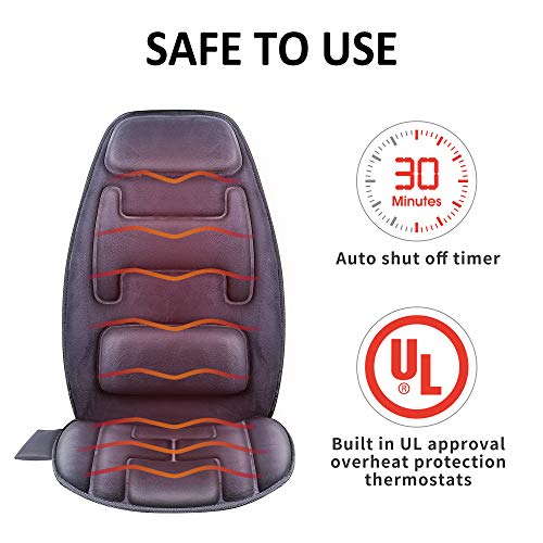 Snailax Massage Seat Cushion with Heat Extra Memory Foam Support