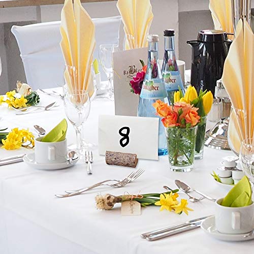 senover Rustic Real Wood Place Card Holders Table Numbers Holder Stand Memo Holder Card Photo Picture Note Clip Holders for Wedding Party Christmas Table Number Sign - Thumbnail 5