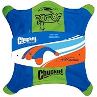 Chuckit! Flying Squirrel Fetch Dog Toy - Water Floating Flyer - Soft and Durable Polyester Canvas Construction - For Medium Dogs - Size Medium - 9.5-inch Diameter - Pack of 1 - Orange and Blue