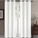 Royal Hotel Bedding Willow Jacquard White Grommet Blackout Window Curtain Panels, Pair/Set of 2 Panels, 42x108 inches Each