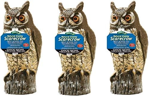 Gardeneer Natural Enemy Scarecrow - Great Horned Owl (Set of 3)