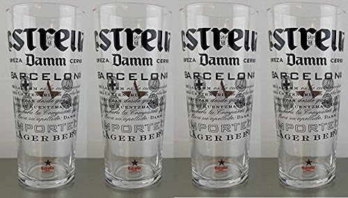Set of 4 Estrella Damm Pint Glasses (4 Glasses)