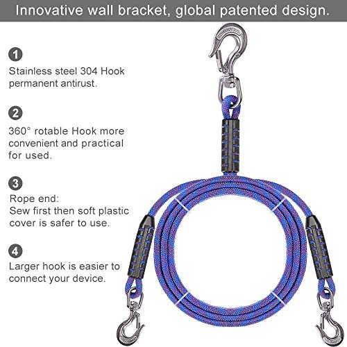 24 ft Heavy Duty Boat Tow Harness, Boat Tow Ropes, w/ 3 Stainless Steel