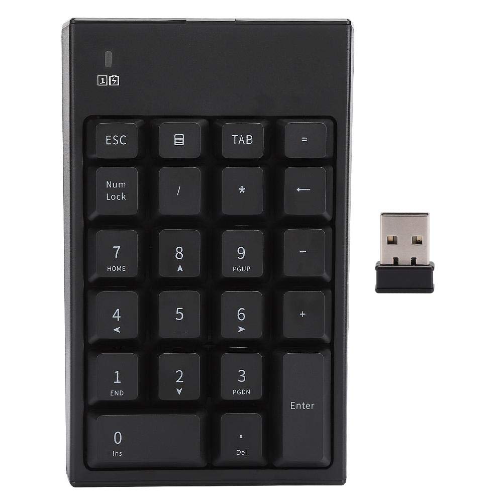 Topiky Wireless Numeric Keypad, Mini Digital Bluetooth Numpad 22 Keys Ergonomic Number Pad Keyboard with 2.4G USB Receiver for Laptop/PC/Desktop