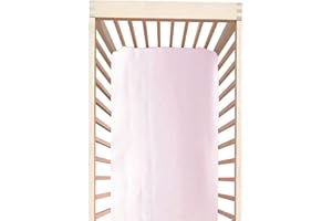Cozysilk - 100% Silk Mini Crib Sheet Fitted for Pack N Play or Portable Playard, Soft Smooth Breathable for Baby Hair, Pack of 1 for Boys and Girls, 24 x 38 x 5, Pink