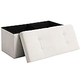 CUYOCA Storage Ottoman Bench Foldable Seat Footrest
