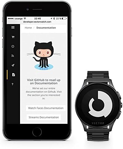 Vector L1-10-006 Luna - Smartwatch de acero inoxidable, 46 mm ...