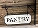 Silvercloud Trading Co. Rustic Hanging Double-Sided Pantry Embossed Black on White Enamel Metal Sign with Bracket - Wall Decor - Room Label