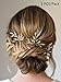 Artio Wedding Hair Pins Accessories with Rhinestones for Brides and Bridesmaids 3 PCS (Gold)