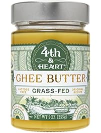 Original Grass-Fed Ghee Butter by 4th & Heart, 9 Ounce, Pasture Raised, Non-GMO, Lactose Free, Certified Paleo