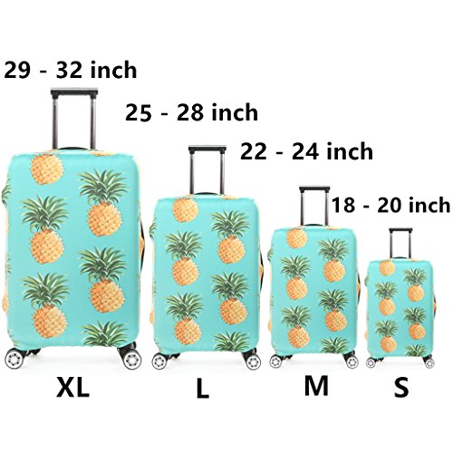 Fvstar Pineapple Print Luggage Cover Spandex Suitcase Cove Protective Bag Baggage Cover 18-32 inch