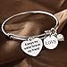 YEEQIN Always My Sister Forever My Friend Love Pearl Charms Bangle Bracelet, Personalized Sister Gift