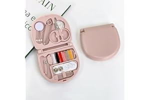 BoTiHoXi 2 Pack Sewing kit Mini Travel Sewing Kit for Adults, DIY Sewing Supplies Portable Sewing Tool Kits Plastic Sewing Box Beginner Friendly Emergency Sewing Repair Kit(pink)