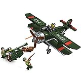 color mogu WW2 Military Aircraft,Artillery and Army Minifigures Building Block Toy for Children Creative Role Play（187 piece）