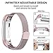 POY Metal Replacement Bands Compatible for Fitbit Alta and Fitbit Alta HR, Milanese Loop Stainless Steel Bracelet Smart Watch Strap with Unique Magnet Lock, Small Rose Pink