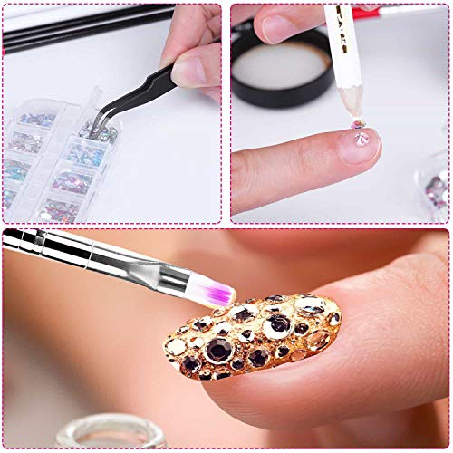 image for Nail Art Rhinestones, Cridoz 9780 Pcs Nail Rhinestones Crystals Rhines