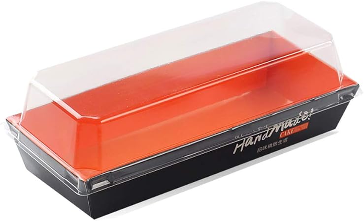 Lhl Desechable Caja de Almuerzo de Papel Kraft de plástico - Sandwich Cake Postre Sushi Sashimi Cubierta Transparente Caja de Embalaje [Paquete de 100] cenicero (Color : C): Amazon.es: Hogar