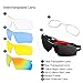 Ewin E02 Polarized Sports Sunglasses with 5 Interchangeable Lenses for Men Women Golf Baseball Volleyball Fishing Cycling Driving Running Glasses(Black&Red)