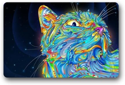 Fantastic Doormat Abstract Colorful Trippy Cat Art Door Mat Rug Indoor/Outdoor/Front Door/Bathroom Mats£¬Bedroom Doormat 23.6"(L) x 15.7"(W)