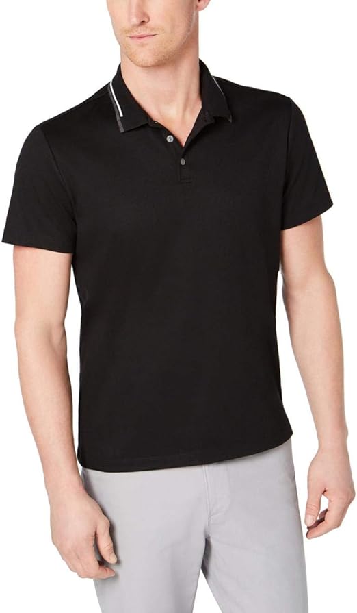 Alfani Mens Solid Regular Fit Polo Shirt - Black - S: Amazon.co.uk: Clothing