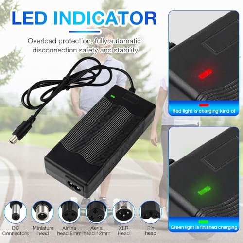 Electric Scooter Charger Mobility Scooter Charger 42V 2A AC Power Adapter Battery Charger for Electric Self-Balancing hoverboard Scooter Chargers Adapter with 6 Connections