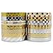 Crafty Rabbit Skinny Washi Tape - Set of 14 Rolls - 459 Feet Total - Silver and Gold