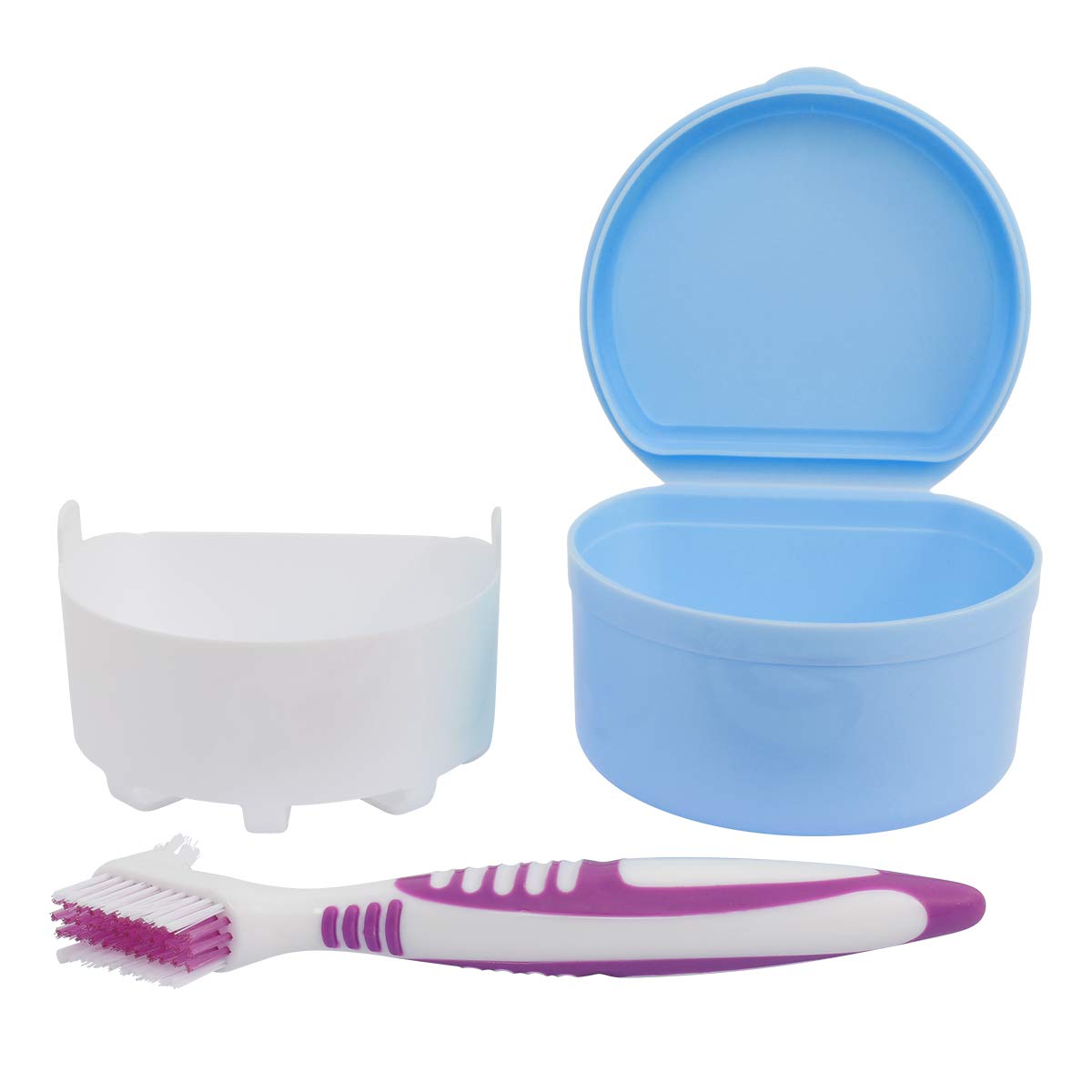 LVCHEN Denture Case Retainer False Teeth Container Box Brush Set Cup