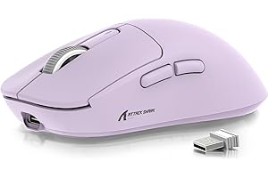 MANBASNAKE ATTACK SHARK X3 Wireless Gaming Mouse, 49g Ergonomic Computer Mouse, Triple Modes PAW3395 26K DPI Optical Sensor, 200h Battery Life, Programmable Buttons, Gaming Accessories for PC/Laptop/Mac (Purple)
