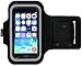 iPhone 5/5S/5c SE Running & Exercise Armband with Key Holder & Reflective Band | Also Fits iPhone 4/4S (Jet Black)