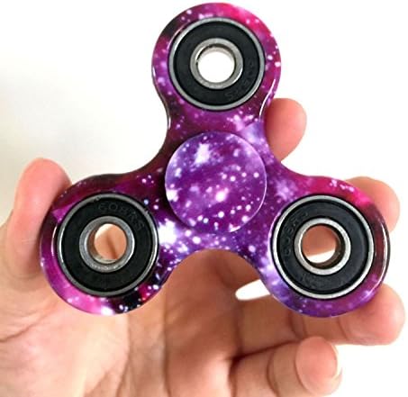 New Tri-Spinner Fidget Toy 3D Printing Ceramic Bearing EDC Focus Toy for Killing Time, Guarantee 2 min+ Spin Time! (starry-sky)