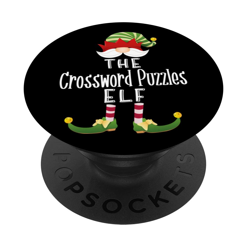 Crossword Puzzles Elf Group Christmas Funny Pajama Party PopSockets Swappable PopGrip