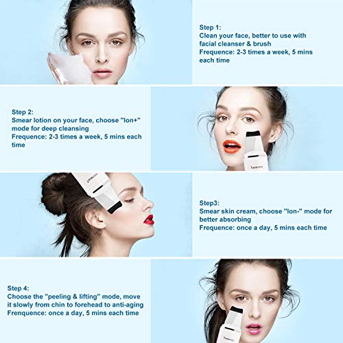 Facial Skin Scrubber Blackhead Remover Ultrasonic Face Spatula Comedone Extractor Pore Cleansing Facial Lifting Tool for Face Care - Thumbnail 2