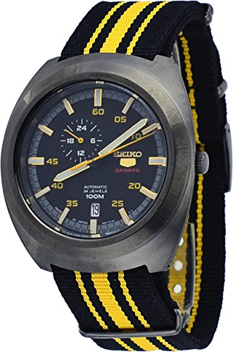 Seiko 5 sports automatic men s watch ssa289j1 black / yellow