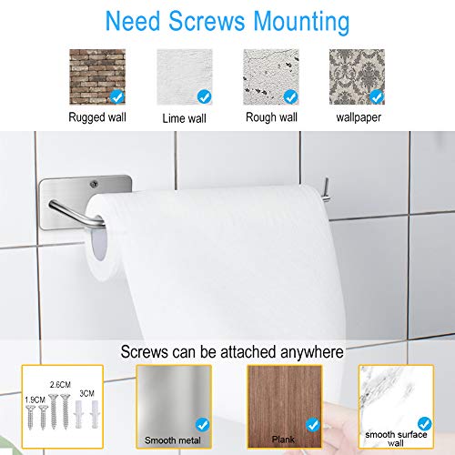 Carry360 Paper Towel Holder with Adhesive Under Cabinet, No Drilling, Wall Mounted Removable Paper Towel Roll Rack for Home, Kitchen, Toilet-304 SUS Stainless Steel