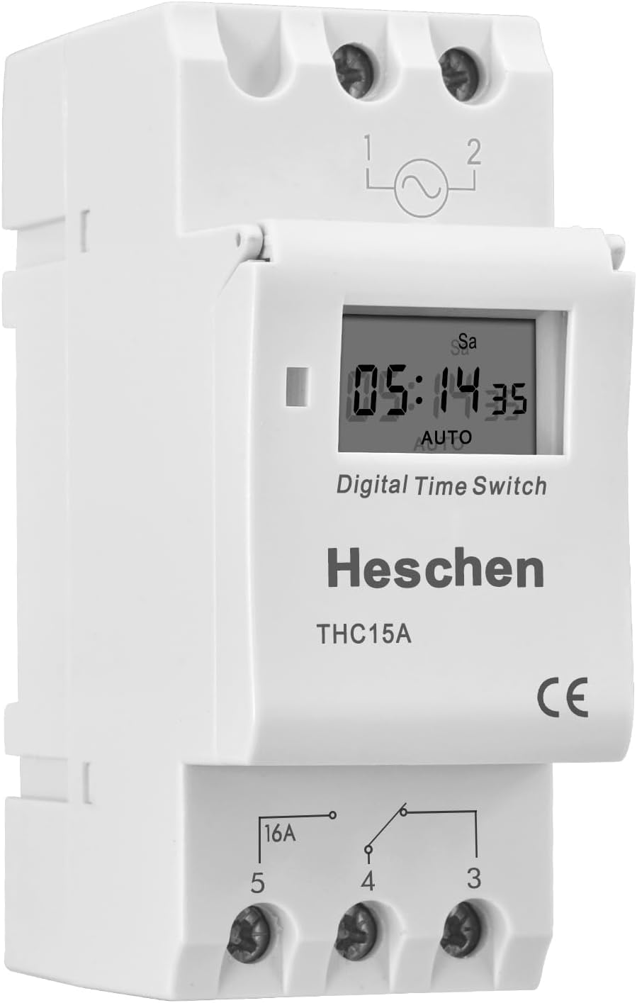 Heschen THC15A Digital LCD Timer Relay AC 220-240V 16A SPST DIN Rail