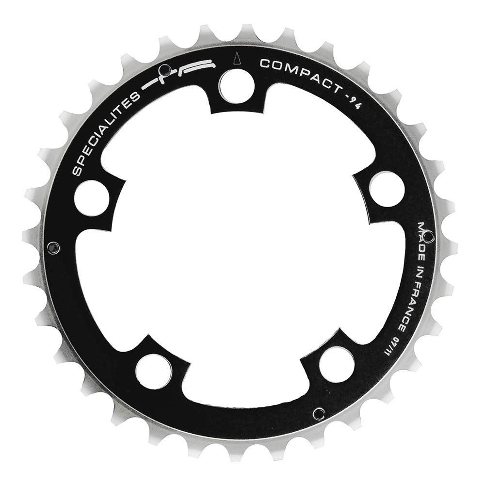 ATAT-1 Spécialités TA Compact 94pcd 5 Arm 9 Speed Chainring, Black, Middle 34T