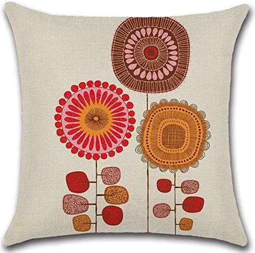 NIUIEME Personalized Decorative Throw Pillow Covers Cushion Case For Couch Sofa Bed 18 x 18 inch, Birthday Gift Unique Gift (Cotton Linen Flowe)