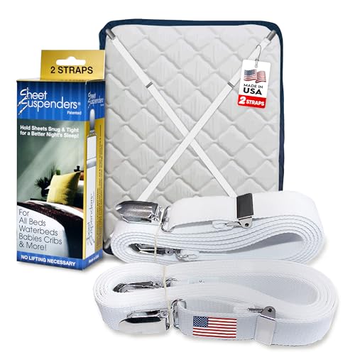 Sheet Suspenders Original Spannbettlaken (Greifer, Verschlüsse, Riemen), von QVC Halten Sie alle Blätter glatt und fest. Schlafen Sie wie nie zuvor!