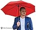 McConnor Automatic Travel Rain Umbrella - Auto Open Close Compact Folding - Windproof Strong and Sturdy Canopy - Heavy Duty Slim Lightweight - Fits in Luggage or Purse, Red