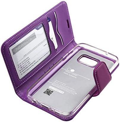 Galaxy S7 Case,NEWSETS [Drop Protection] Sonata Diary [Wallet Type] Synthetic Leather Fold TPU [Card &amp; Cash Slot] for Samsung Galaxy S7 - Purple