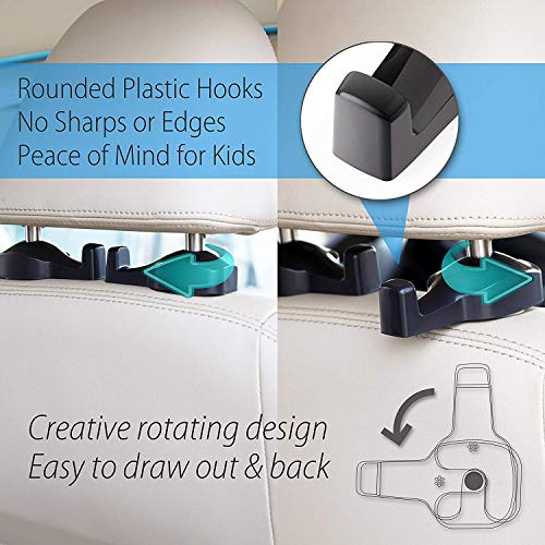 image for CHITRONIC 4 PCS Universal Car Seat Back Headrest Hanger Hooks Storage 