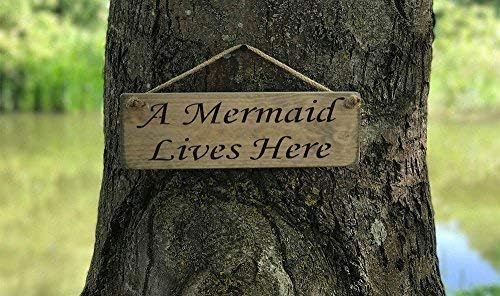 Monsety A Princess Fish Lives Here Hanging Solid Home Decor Hanging Wall Art Wooden Plaques