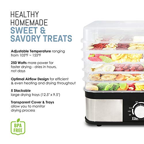Elite Platinum EFD-1159 Multi-Tier Electric Snack Maker Food Dehydrator Food Preserver Machine